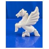 Carved White Soapstone Pegasus Figurine