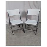 Lifetime White Folding Chairs Duo