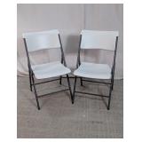 Lifetime White Folding Chairs Duo