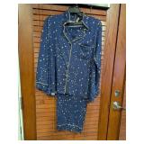 Navy Blue Star Print 2X Pajama Set