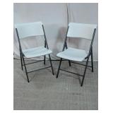 Lifetime White Folding Chairs Duo