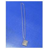 Silver-Tone Prayer Book Pendant Necklace