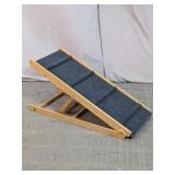Adjustable Folding Wooden Pet Ramp w/ Carpet