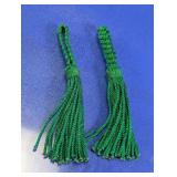 Pair of Vintage Green Decorative Tassels