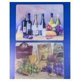 Glass Wine & Fruit Cutting Boards Set
