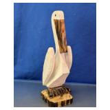 Carved Wooden Bird Sculpture