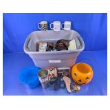 Assorted Household Goods, Mugs & Hardware Tote Lot