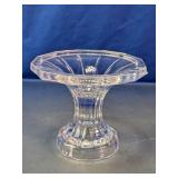 Vtg Clear Cut Glass Pedestal Compote Dish