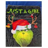 Just A Girl Grinch Plush Blanket