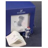 Swarovski Crystal Cat With Santa's Hat