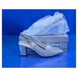 Valenti Franco Rhinestone Slingback Heels Silver