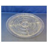 Vintage Crystal Glass Divided Relish Tray