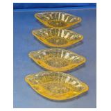 Vintage Amber Glass Console Dishes Lot