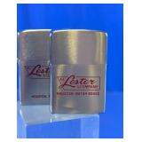 E.L. Lester & Company Zippo Lighter Pair