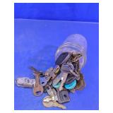 Assorted Vintage Key Collection Jar Lot