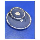 Wedgwood Blue Jasperware Plate Pair