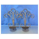 Wrought Iron Wall Sconce Pair
