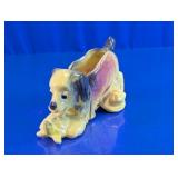 Ceramic Puppy Dog & Turtle Planter