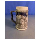 German Style Village Scene Beer Stein