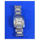 Cartier Tank Style Silver-Tone Wristwatch