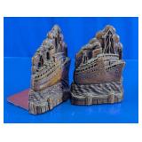Vintage Ocean Liner Ship Bookends