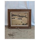 Vintage Framed Aerial Rural Landscape Photo Print