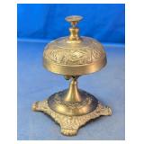 Brass Ornate Floral Embossed Desk Bell