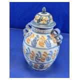 Hand-Painted Ceramic Lidded Jar