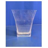 Clear Glass Flared Rectangle Flower Vase