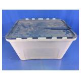 Flip-Top Plastic Storage Tote Bin