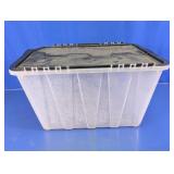 Flip-Top Plastic Storage Tote Bin