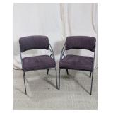 Upholstered Metal Accent Chairs Duo