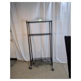 Black Wire Rolling Storage Shelf