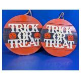 Wooden Trick or Treat Halloween Signs