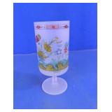 Neiman Marcus Floral Frosted Glass Goblet