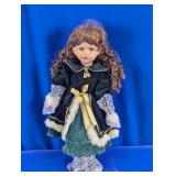 Vtg. Porcelain Collectible Doll in Holiday Attire