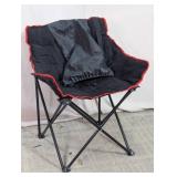 Folding Black & Red Camping Chair w/Carry Bag