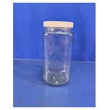 Vtg "Harvest" Clear Glass Storage Jar W/ Lid