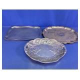 Vintage Silver-Tone Serving Trays