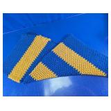 Handmade Blue and Gold Crochet Throw