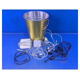 Assorted Tech Accessories Lot w/ Metal Bucket