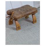 Vtg Egyptian Camel Saddle Stool Ottoman