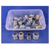 Assorted Electrical Conduit Connectors in Tote