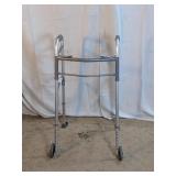 Folding Two-Button Walker with Wheels