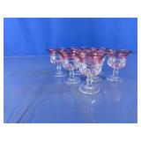 Cranberry Flash Glass Bubble Pattern Cocktail