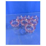 Cranberry Flash Glass Bubble Pattern Sherbet
