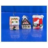 Ceramic Christmas House Ornament Set