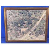 Framed Aerial Landscape View Photograph Wall Art