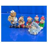 Ceramic Christmas Bear Ornament Assortment