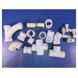 Assorted White PVC Plumbing Fittings